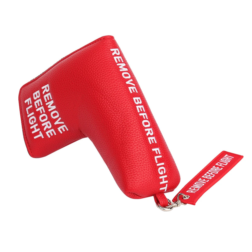 Premium PU Leather Embroidered Magnetic Closure Golf Blade Mallet Putter Cover