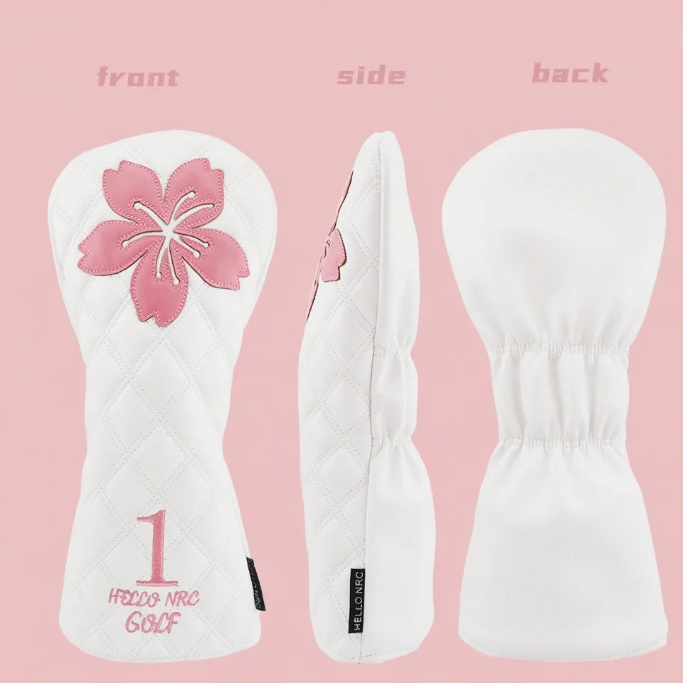 fashion sakura Golf Head Covers for Driver & Woods for golf lovers, Premium PU Material Head cover