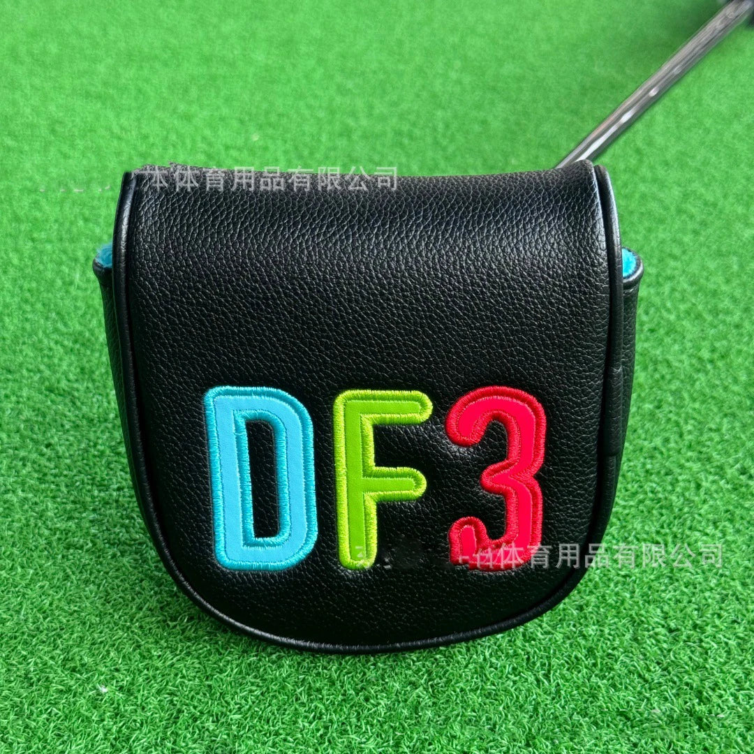 Golf Headcover Center Shaft Mid Mallet Putter Heel Shafted Cover with Magnetic Closure Golf DF3 Putter Cover