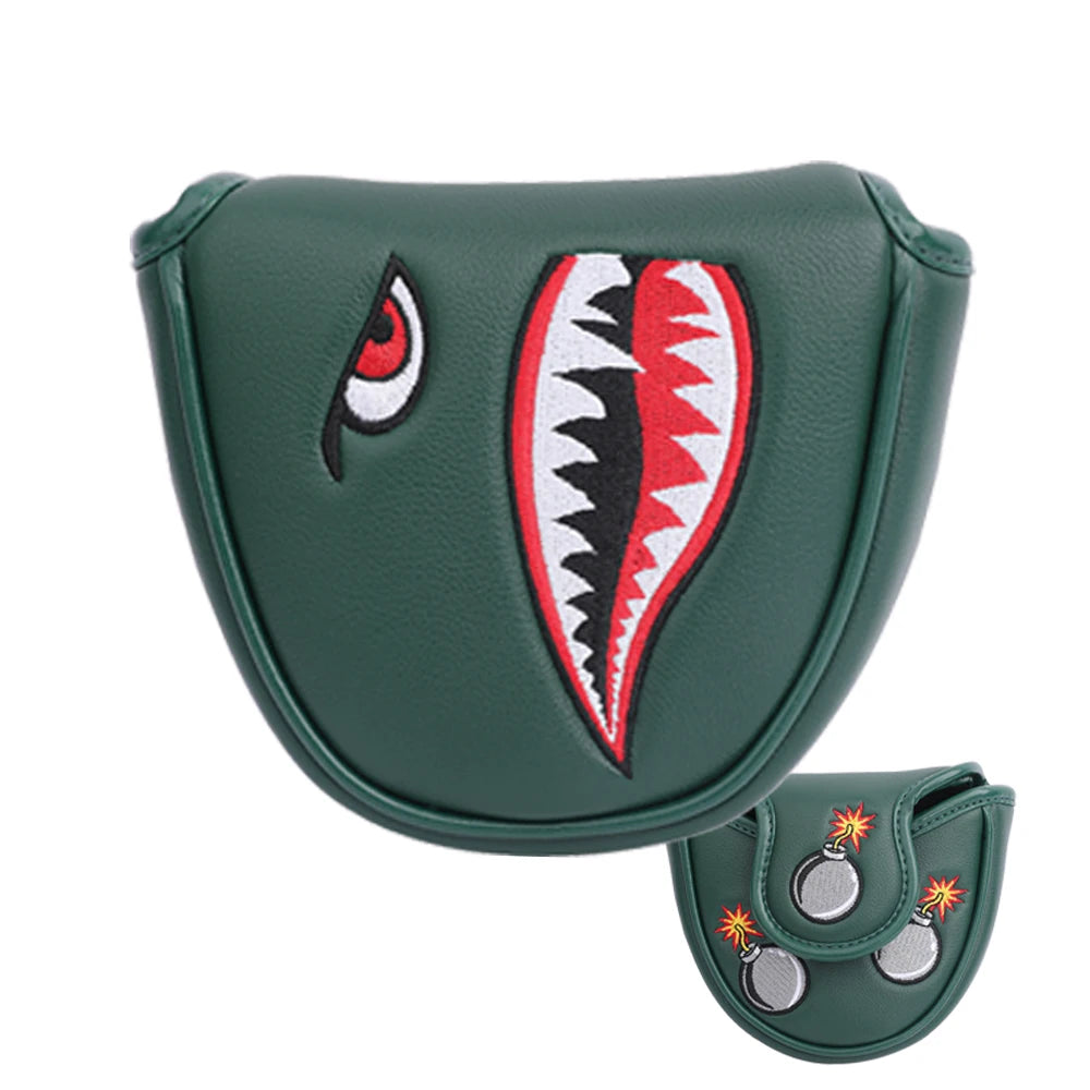 Premium PU Leather Embroidered Magnetic Closure Golf Blade Mallet Putter Cover
