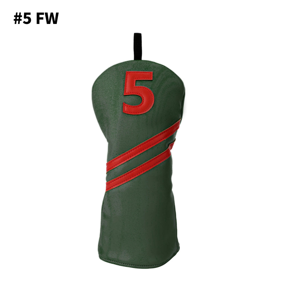 Golf Wood Headcover Poker Elements Driver, 3/5# Fairway, and Hybrid, Unisex, PU Leather Material, Black Golf Headcover