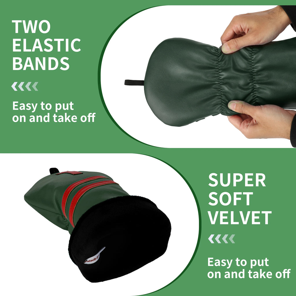 Golf Wood Headcover Poker Elements Driver, 3/5# Fairway, and Hybrid, Unisex, PU Leather Material, Black Golf Headcover