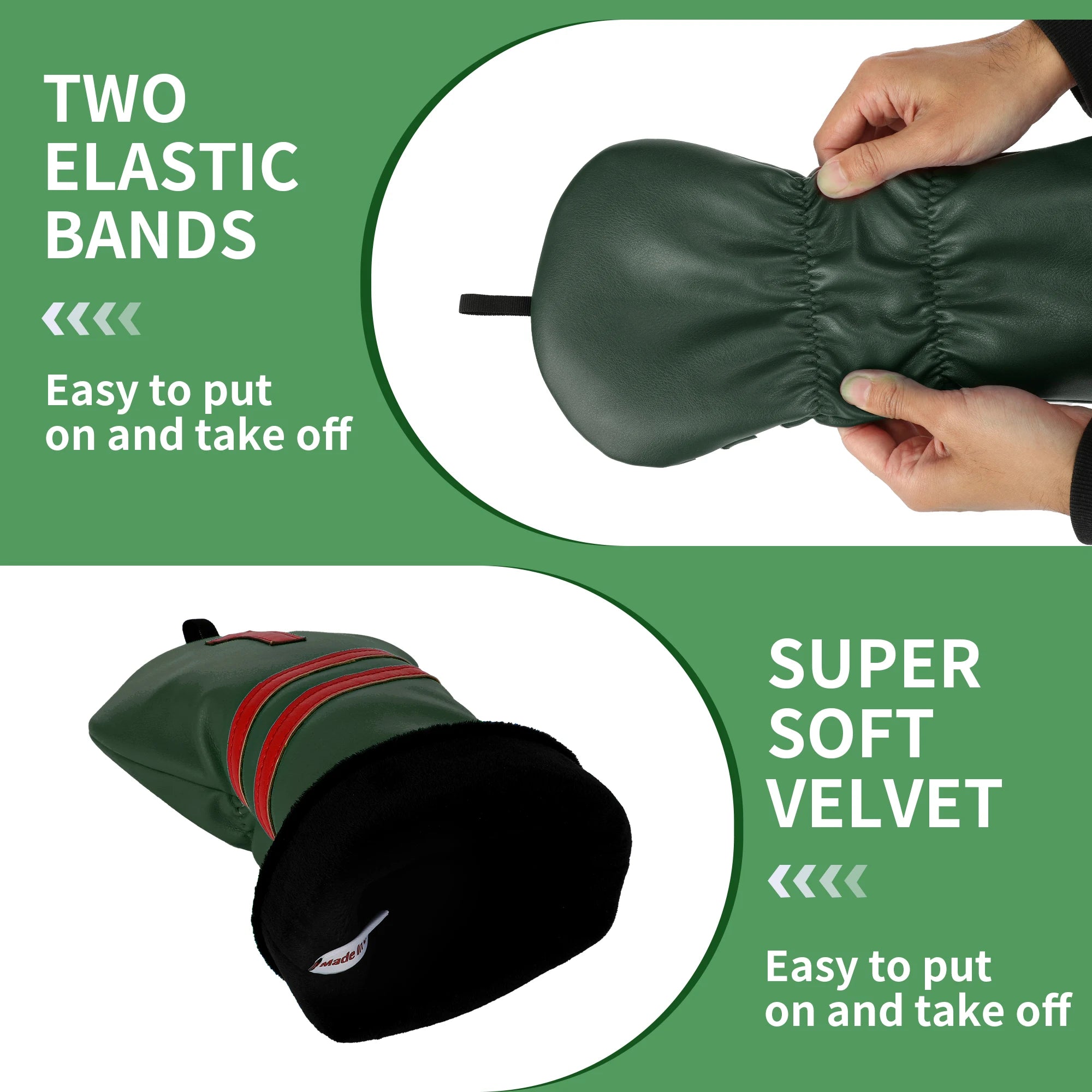 Golf Wood Headcover Poker Elements Driver, 3/5# Fairway, and Hybrid, Unisex, PU Leather Material, Black Golf Headcover