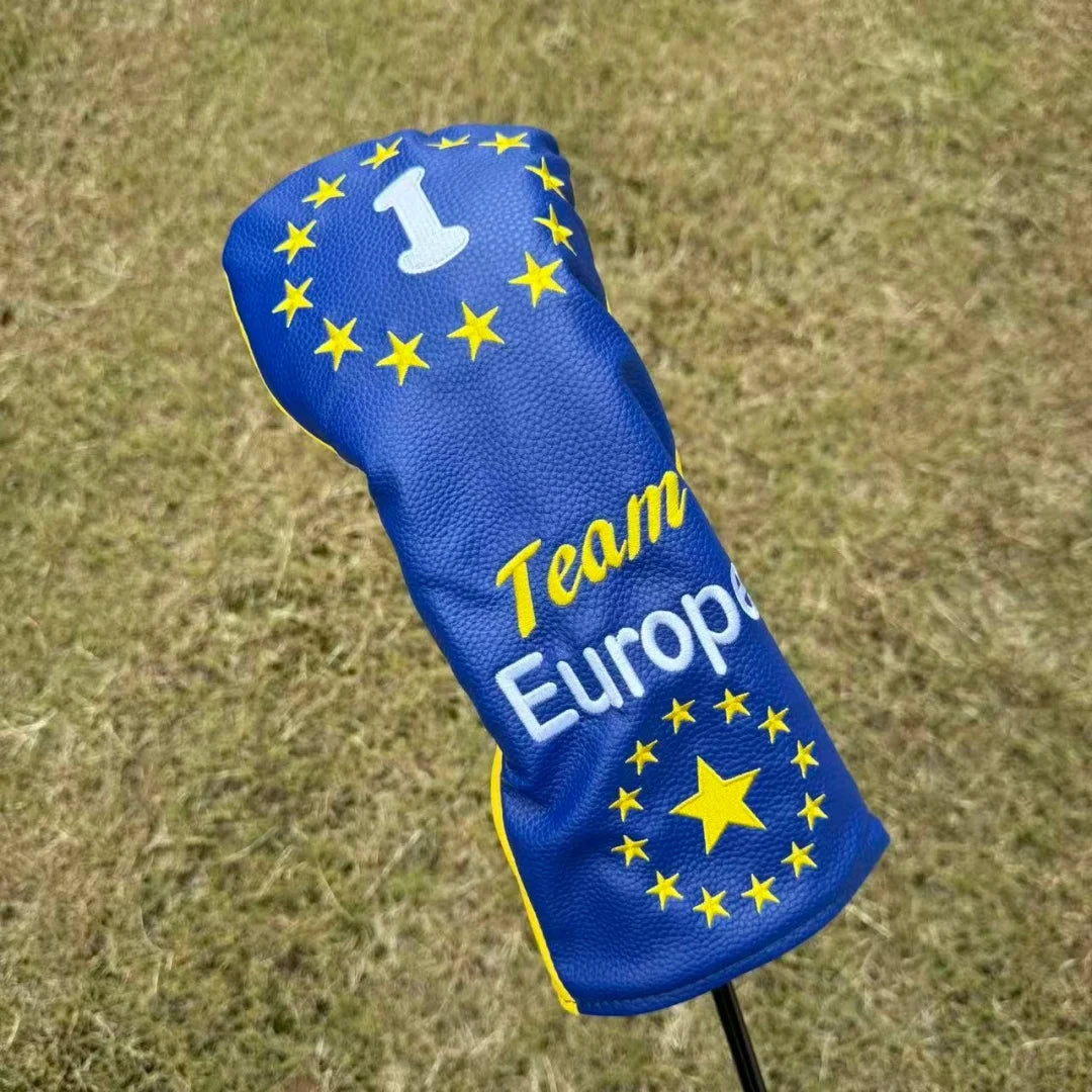 PU Golf Woods Headcover Europe Golf Driver Cover Putter Headcovers Hybrid UT Portecter Golf Club Cover Set Golf Accessories