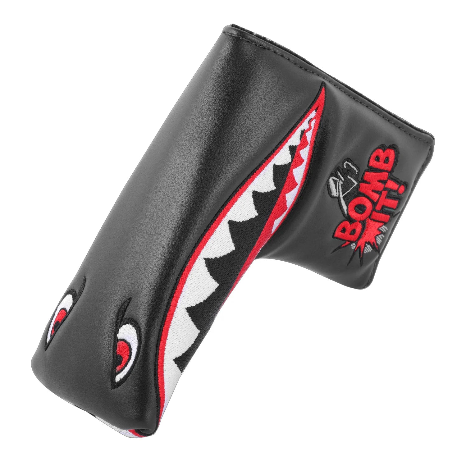 Premium PU Leather Embroidered Magnetic Closure Golf Blade Mallet Putter Cover