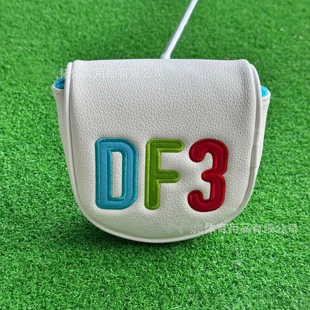 Golf Headcover Center Shaft Mid Mallet Putter Heel Shafted Cover with Magnetic Closure Golf DF3 Putter Cover