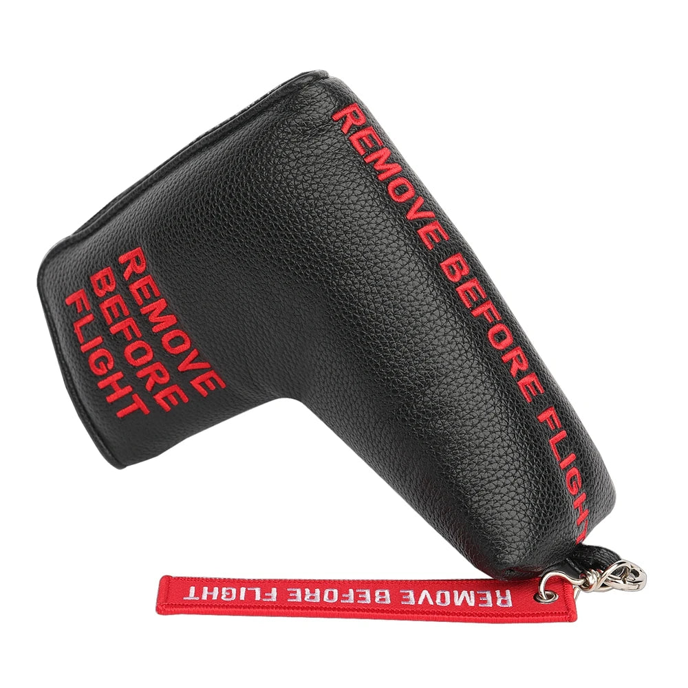 Premium PU Leather Embroidered Magnetic Closure Golf Blade Mallet Putter Cover
