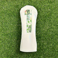 Tropical Rainforest Flower Cloth,Golf Club Driver,Fairway And Hybrid Head Cover PU Leather Head Cover With Large Number Pattern.