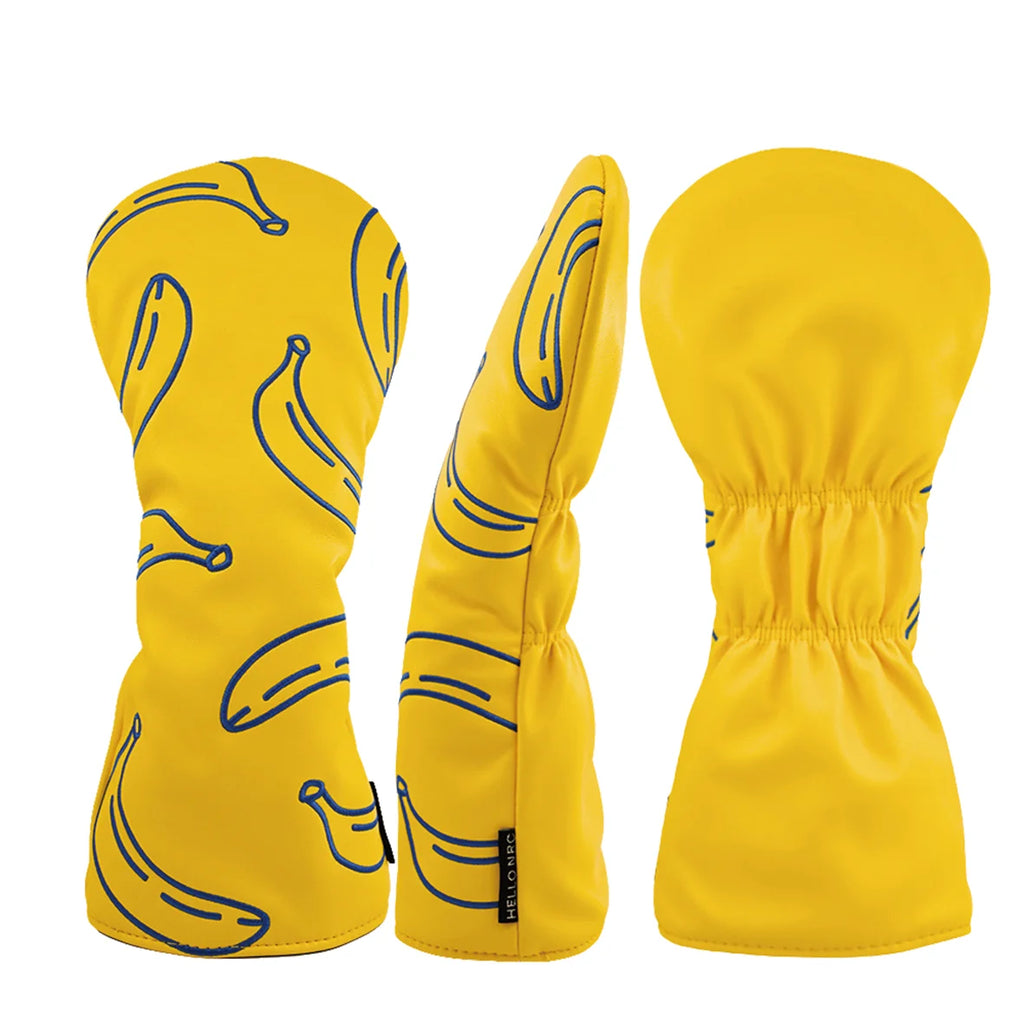 3pcs Golf Head Covers for Driver & Woods - (Fruits Style）Premium PU Material Head cover