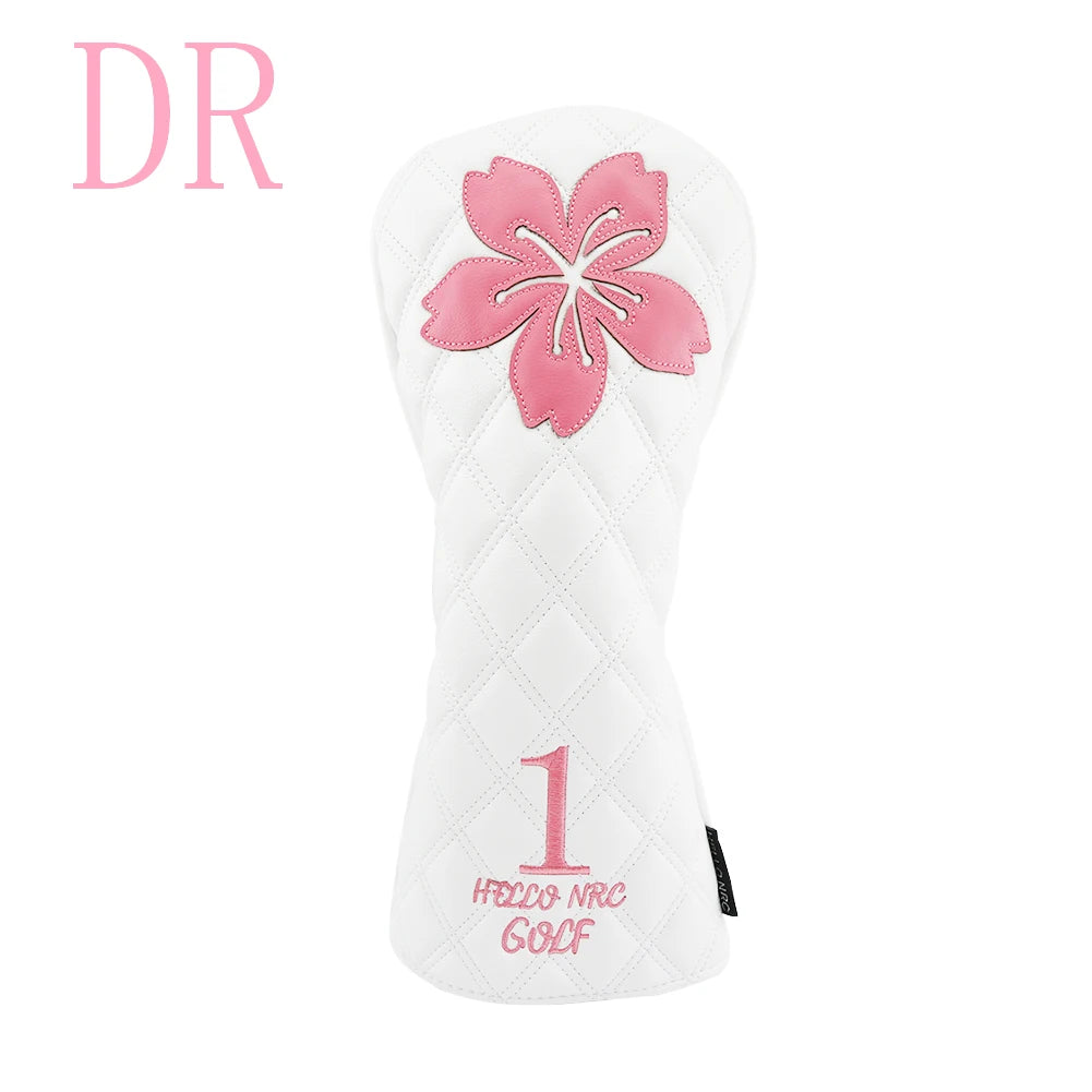 fashion sakura Golf Head Covers for Driver & Woods for golf lovers, Premium PU Material Head cover