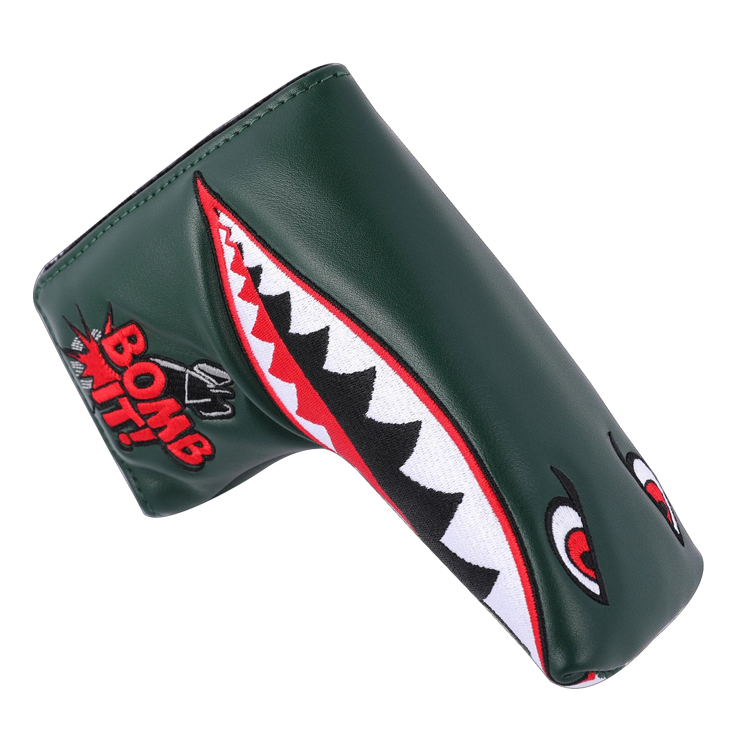Premium PU Leather Embroidered Magnetic Closure Golf Blade Mallet Putter Cover