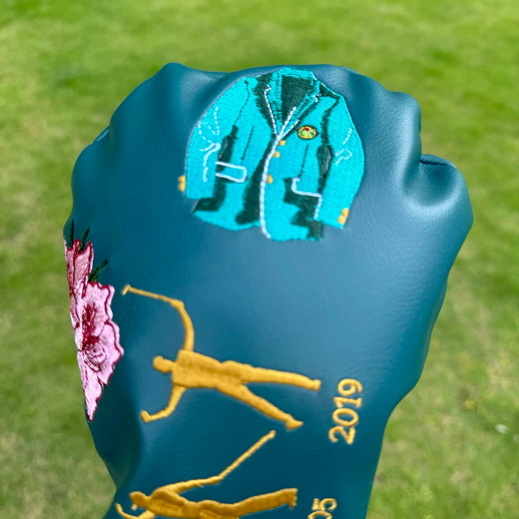 Masters Sakura Commemorative Golf Headcover, Limited Edition Tiger Woods 5-Time Champion Design, Driver & Putter Head Cover