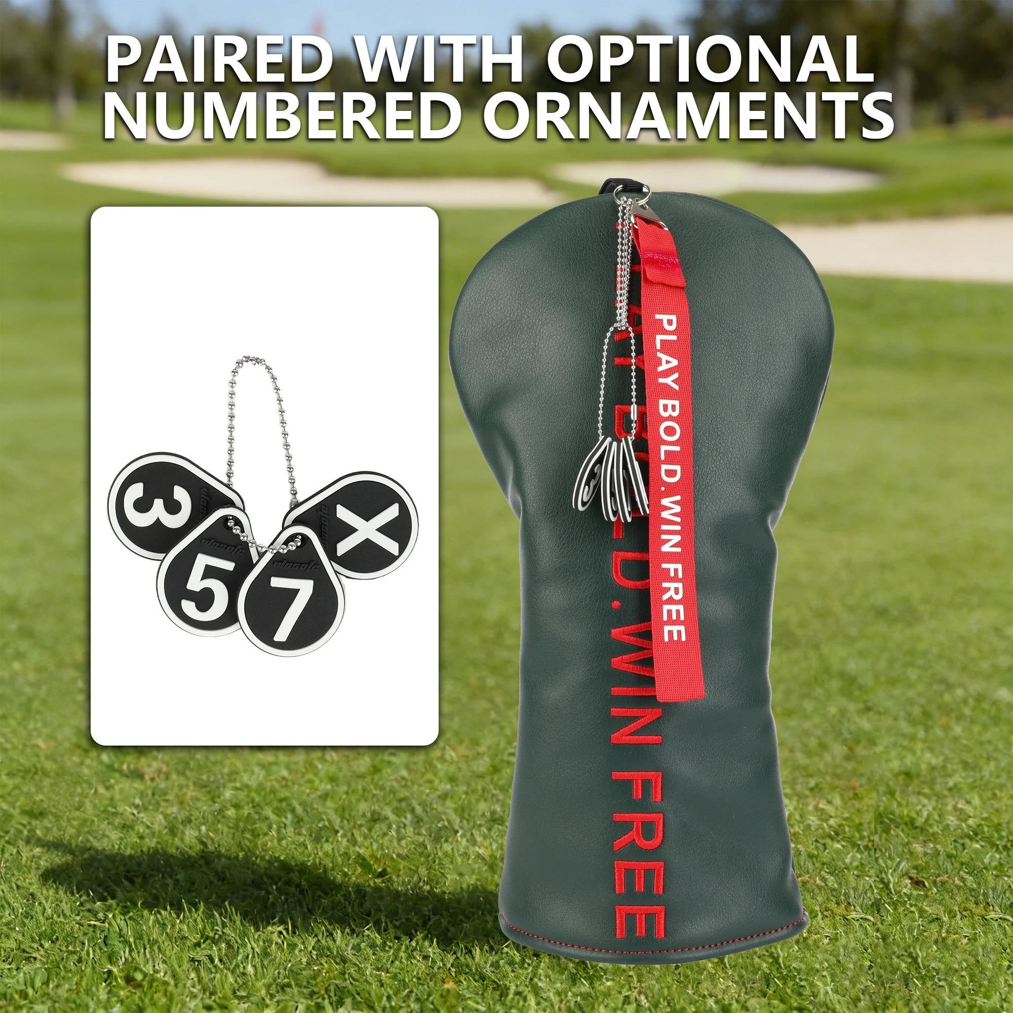 1PC Letter Style Golf Club HeadCover PU Accessory for #1 Driver And Fairway Wood