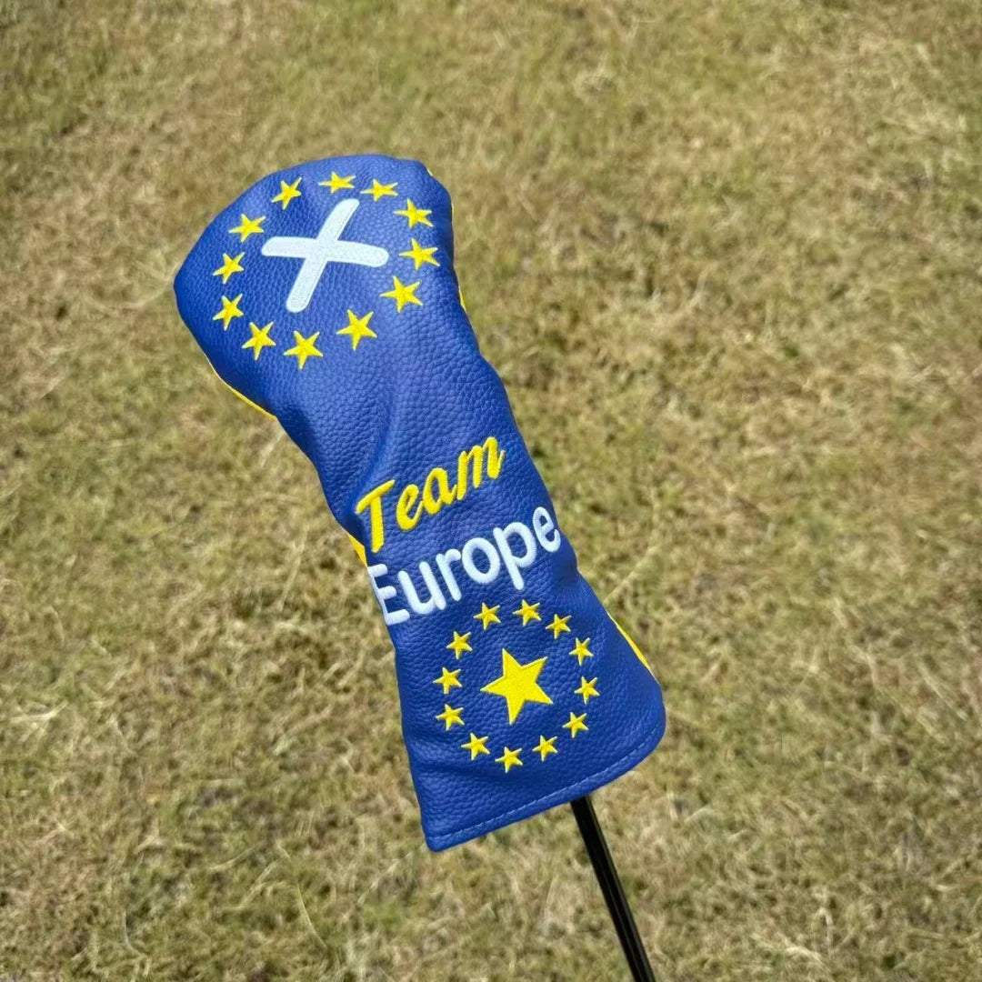 PU Golf Woods Headcover Europe Golf Driver Cover Putter Headcovers Hybrid UT Portecter Golf Club Cover Set Golf Accessories
