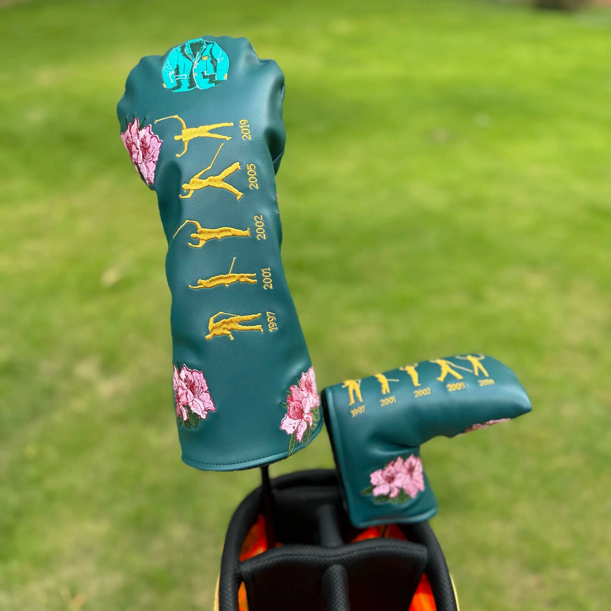 Masters Sakura Commemorative Golf Headcover, Limited Edition Tiger Woods 5-Time Champion Design, Driver & Putter Head Cover