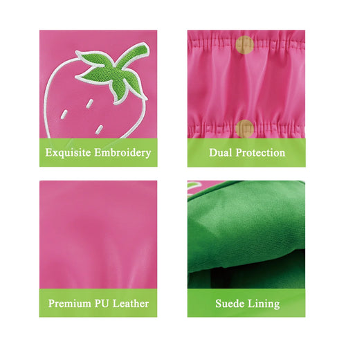 3pcs Golf Head Covers for Driver & Woods - (Fruits Style）Premium PU Material Head cover