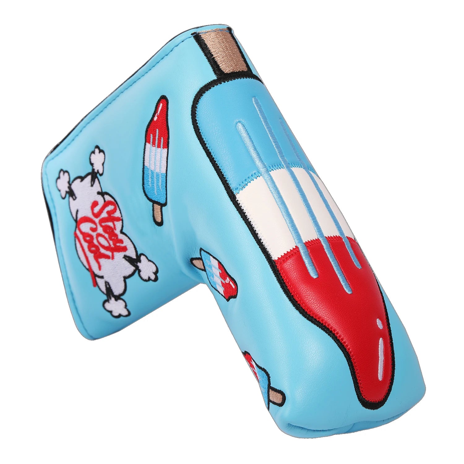 PU Leather stay cool Popsicle Popsicles embroidered Golf Club Headcover  Driver and FW  Fairway Wood Hybird Cover