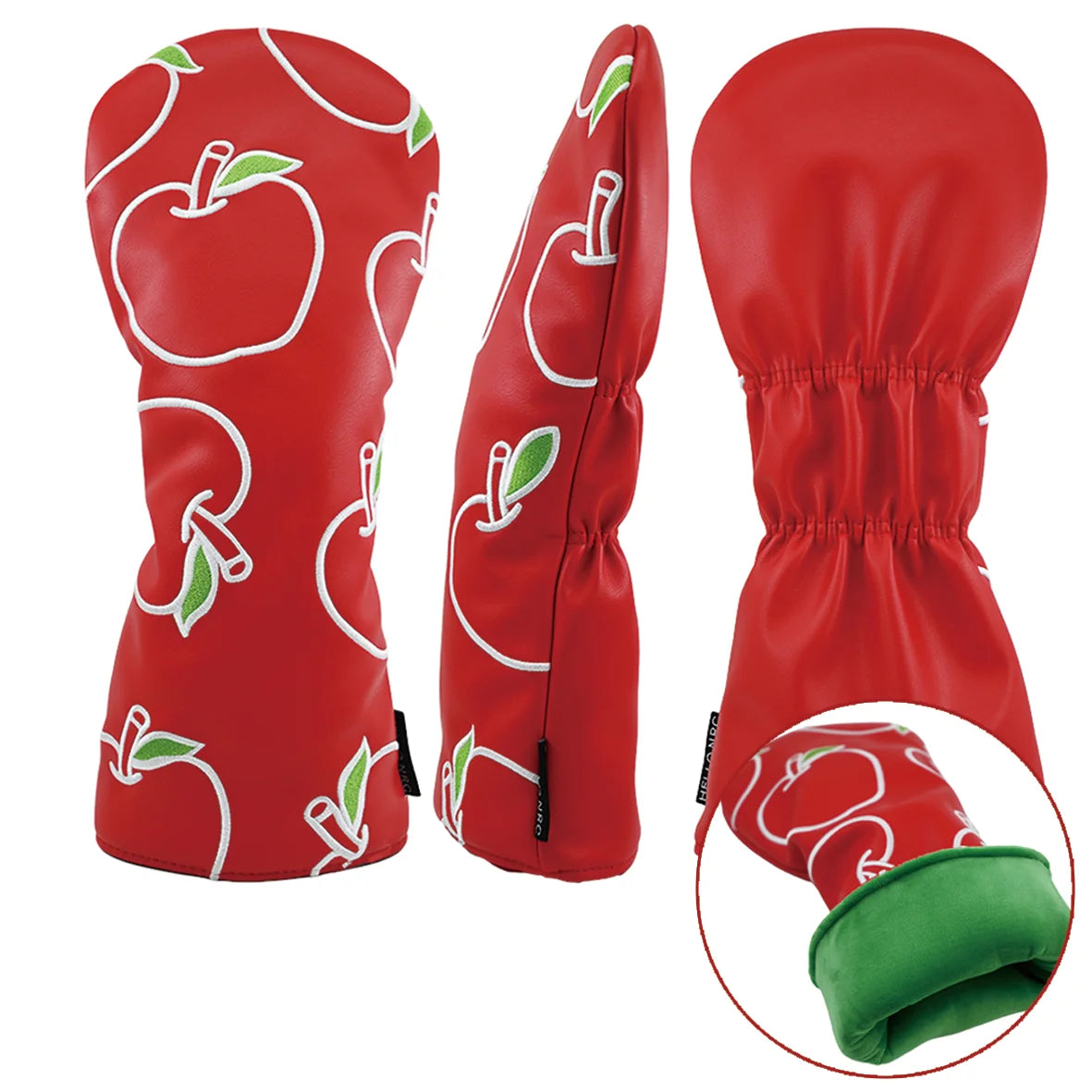 3pcs Golf Head Covers for Driver & Woods - (Fruits Style）Premium PU Material Head cover