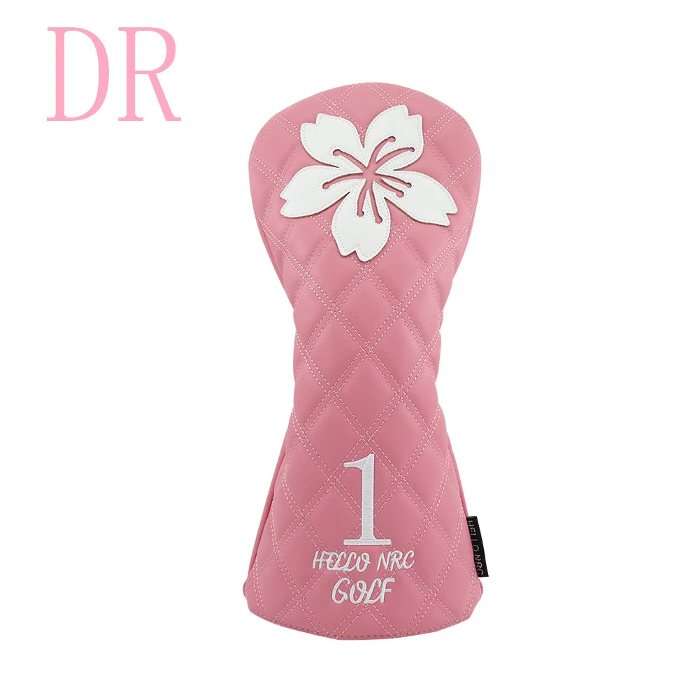 fashion sakura Golf Head Covers for Driver & Woods for golf lovers, Premium PU Material Head cover