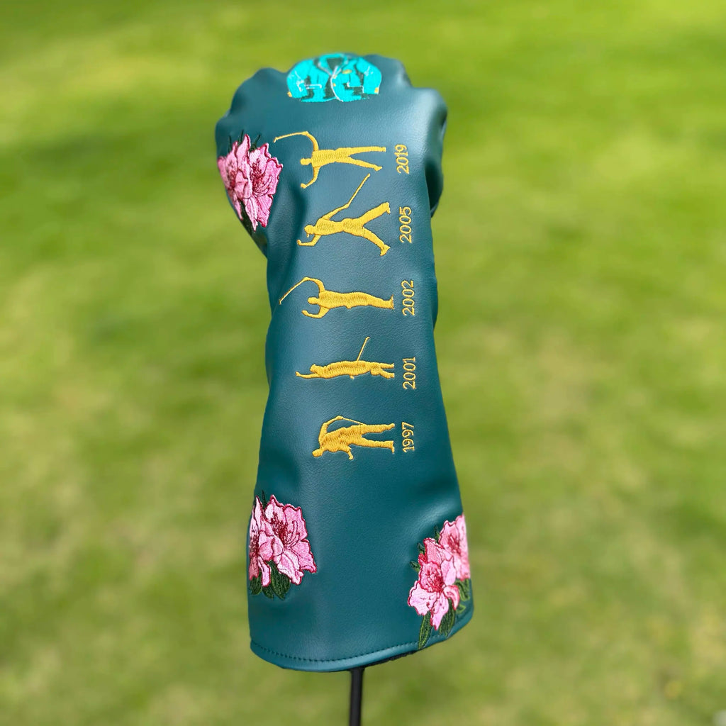 Masters Sakura Commemorative Golf Headcover, Limited Edition Tiger Woods 5-Time Champion Design, Driver & Putter Head Cover