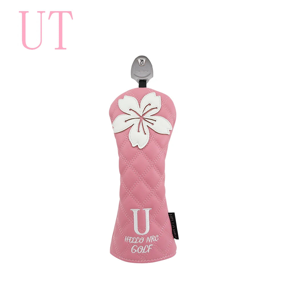 fashion sakura Golf Head Covers for Driver & Woods for golf lovers, Premium PU Material Head cover