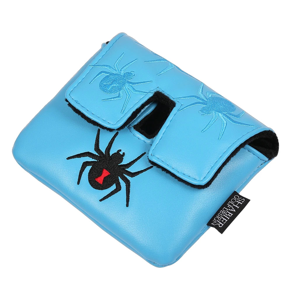 Blue PU Leather Embroidered Magnetic Closure Golf Headcover Putter Cover for ZT