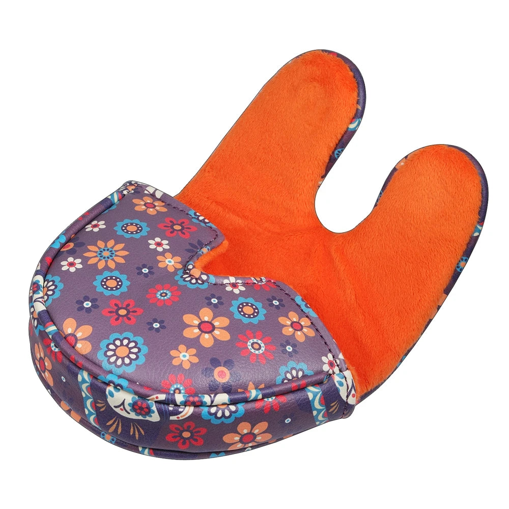 Premium PU Leather Printing Golf Club Headcover Mallet Putter Cover with Magnetic Closure
