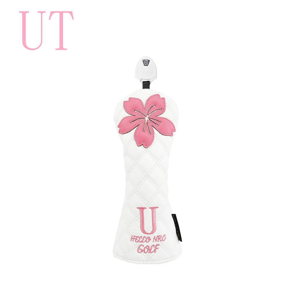 fashion sakura Golf Head Covers for Driver & Woods for golf lovers, Premium PU Material Head cover