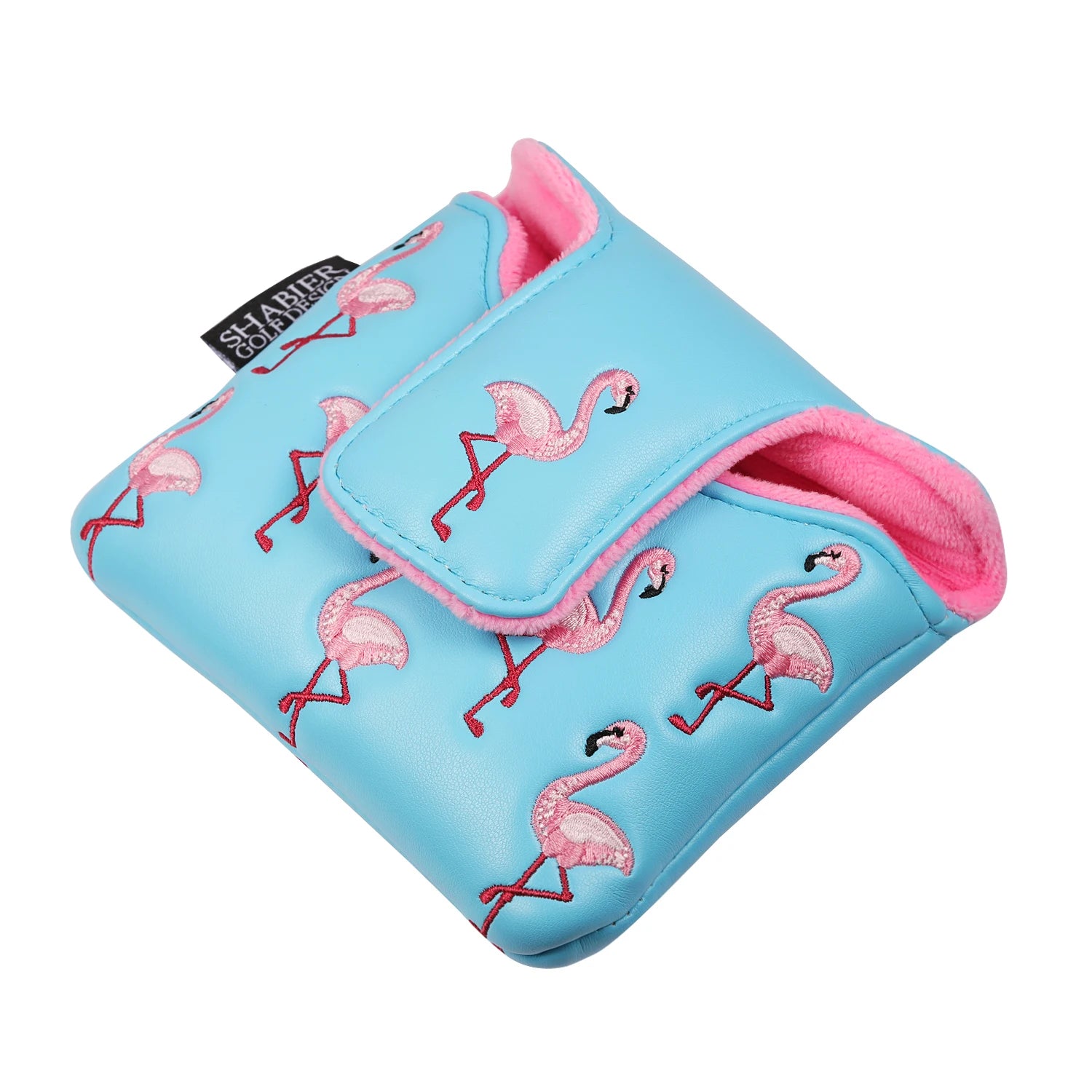 Premium PU Leather Embroidered Magnetic Closure Golf Blade Mallet Putter Cover