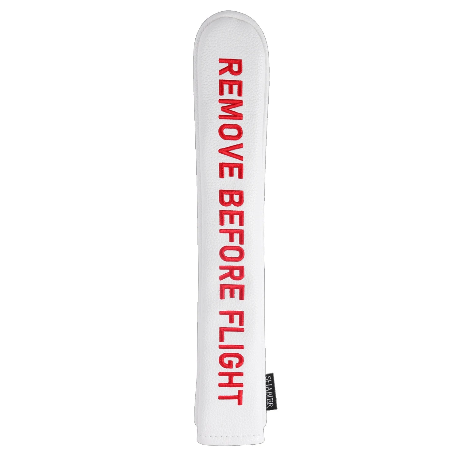 Red Soft PU Synthetic Leather Remove Before Flight Embroidery Golf Headcover Large Mallet Blade Putter Cover
