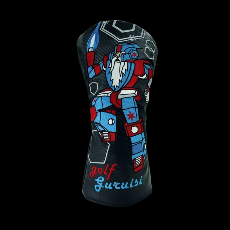 Golf HeadCovers Set Driver Fairway Hybrid Putter Premium PU Material Head Cover Deformation of wizard Style Golf Headcovers