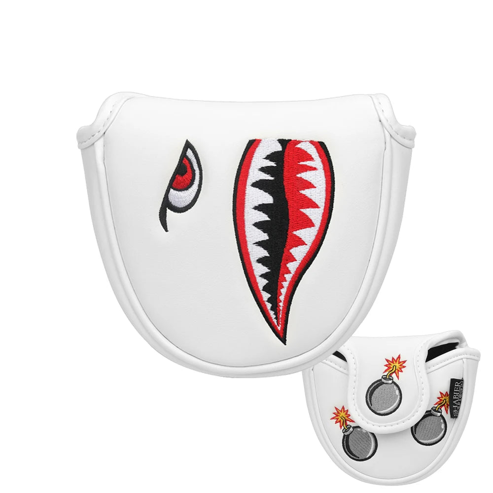 Premium PU Leather Embroidered Magnetic Closure Golf Blade Mallet Putter Cover