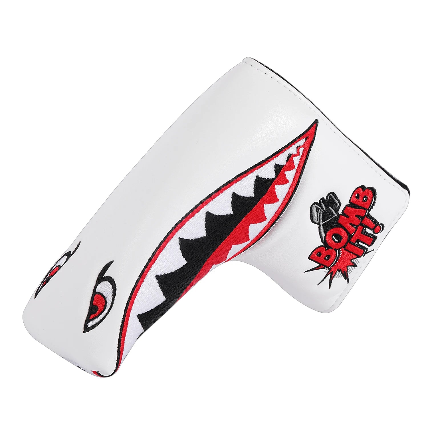Premium PU Leather Embroidered Magnetic Closure Golf Blade Mallet Putter Cover