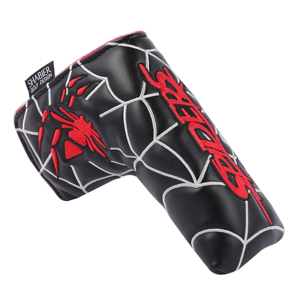 Premium PU Leather Embroidered Magnetic Closure Golf Blade Mallet Putter Cover