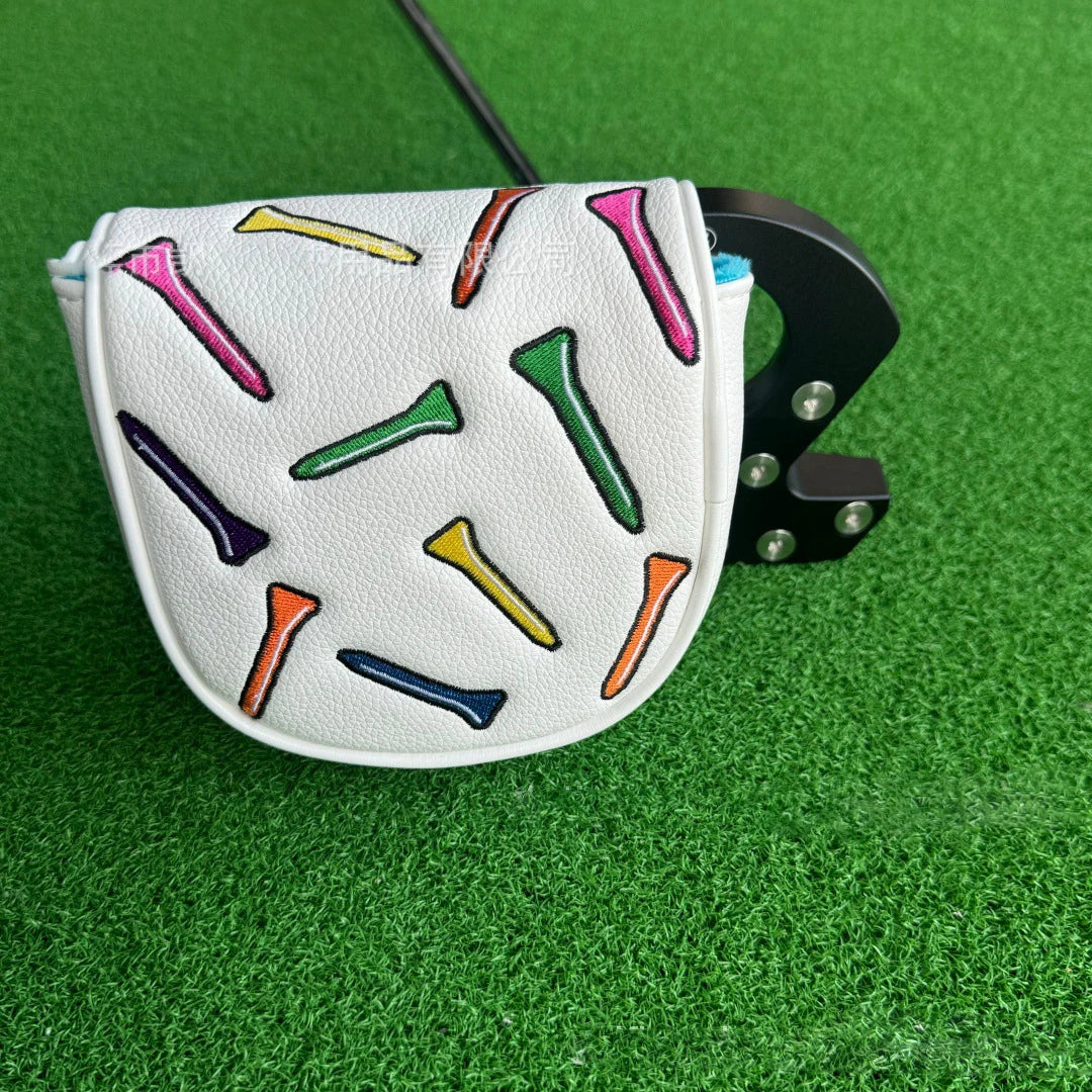 Golf Headcover Center Shaft Mid Mallet Putter Heel Shafted Cover with Magnetic Closure Golf DF3 Putter Cover